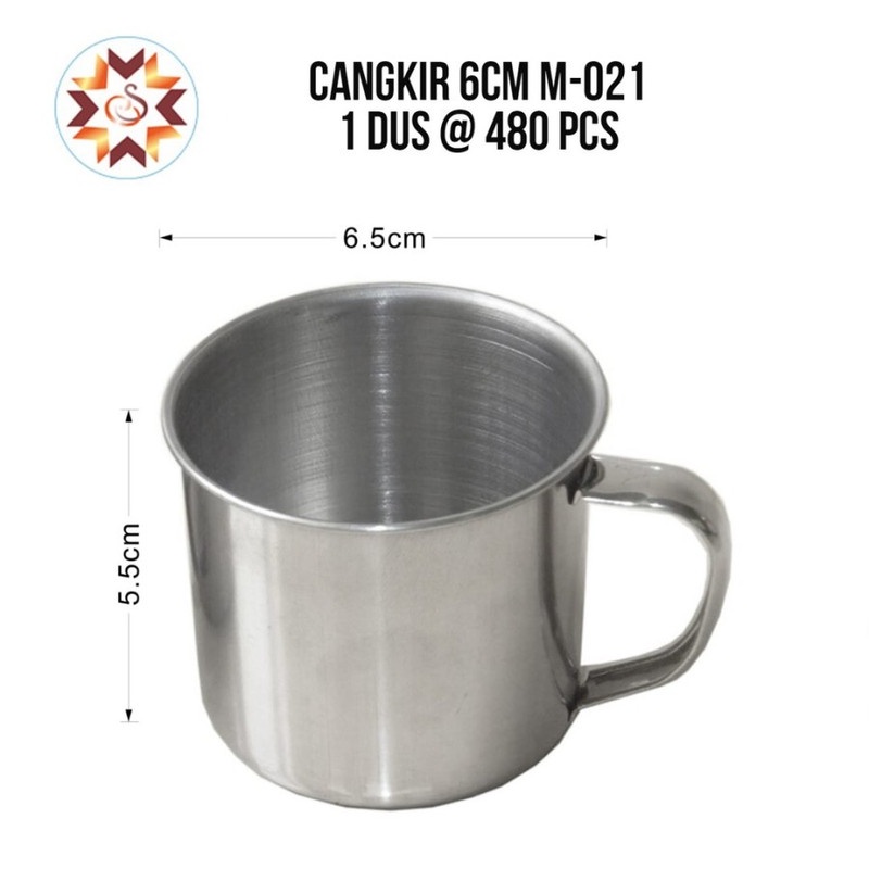 CANGKIR STAINLESS STEEL SS 6.5 CM CANGKIR KOPI TEH MINIMALIS ANTI KARAT