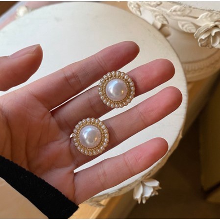 Anting Mutiara Berlian Imitasi Gaya Simple Untuk Perhiasan