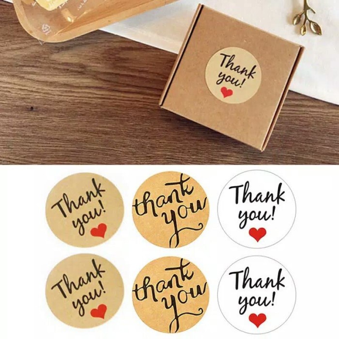 

Produk Terbaik] Stiker Ucapan Terima Kasih Thank You 3.5cm Bulat Sticker Label Murah