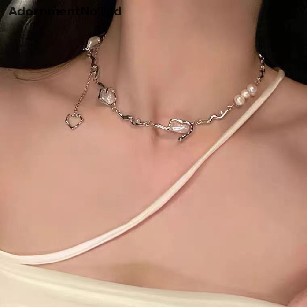 [AdornmentNo1] Fashion Baroque Pearl Kalung Choker Perhiasan Wanita Pernikahan Tidak Teratur Bunga Pearls Elegan Alami Mutiara Air Tawar [ID]