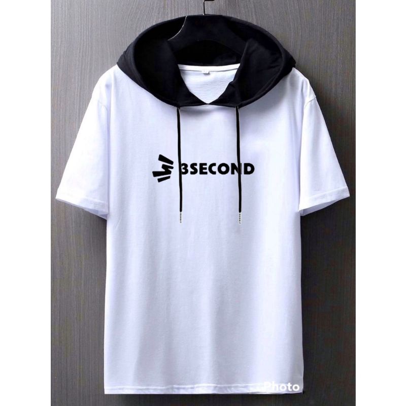 kaos hoodie kombinasi topi sablon 3second