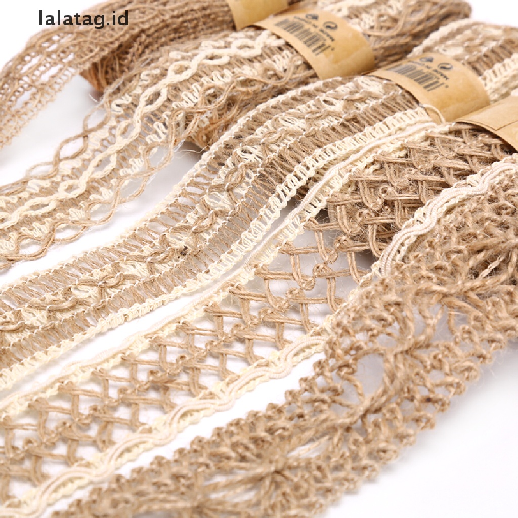 [lalatag] 2m Natural Hessian Goni Goni Pita Renda DIY Craft Dekorasi Pesta Pernikahan [ID]