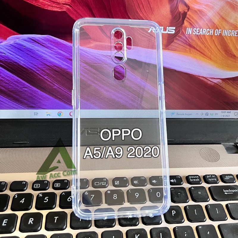 Softcase Tebal transparant Case oppo A57 2022/A17/A17K/A76/A5/A9 2020/A52/A92/A7/A5S/F9/A12/A53/A54/A55/A74/A95 Silikon Bening