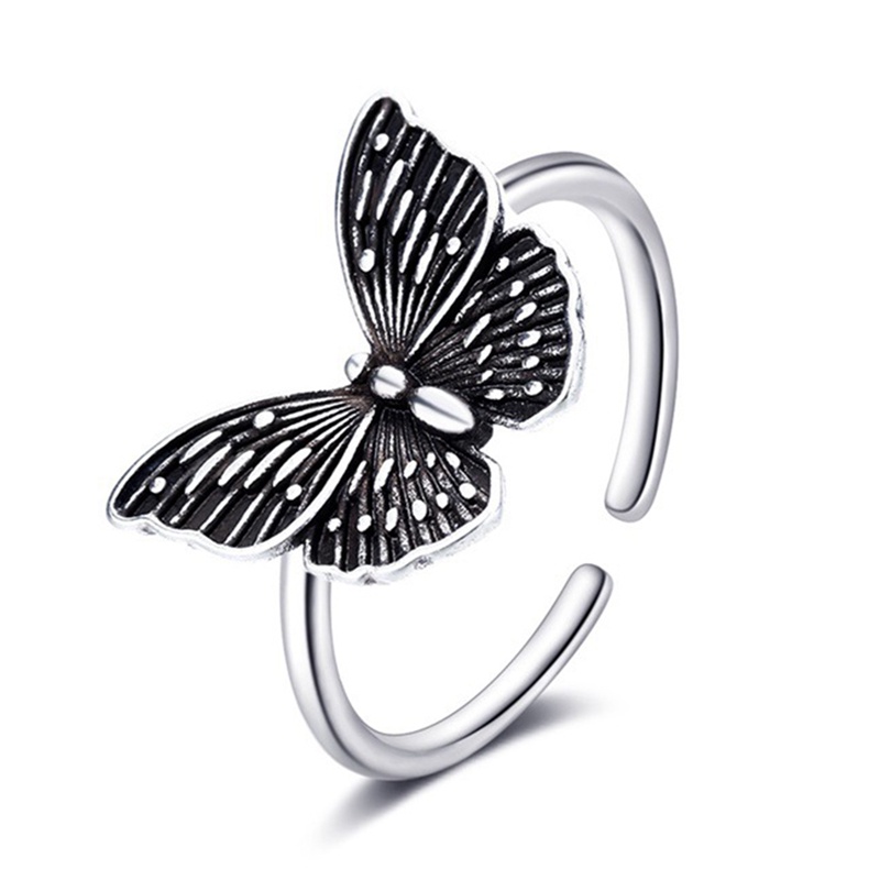 Gothic Vintage Berongga Kupu-Kupu Cincin Untuk Wanita Gadis Adjustable Rings Fashion Cocktail Pesta Statement Jewelry