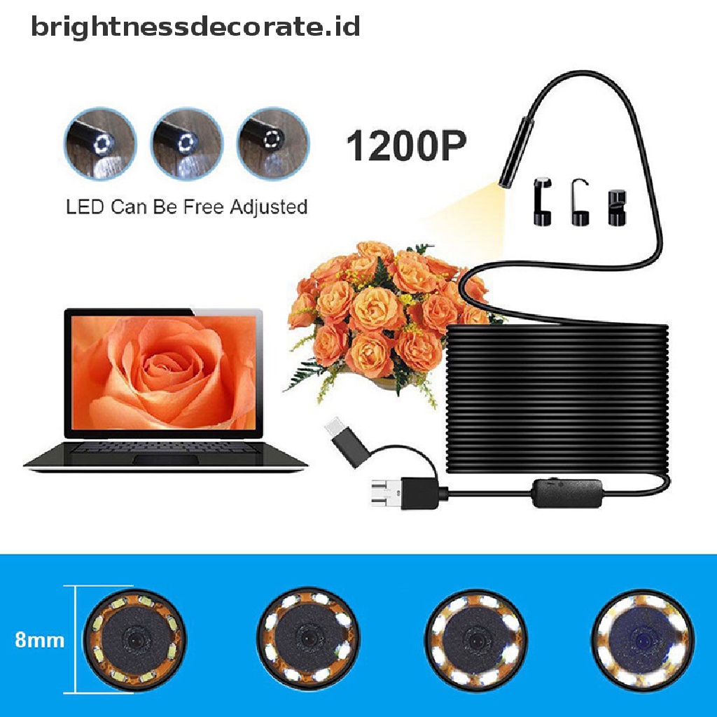 [Birth] 3in1 USB Type-C Endoscope Inspection Borescope Lensa 5.5 /7/8mm HD Kamera IP68 [ID]