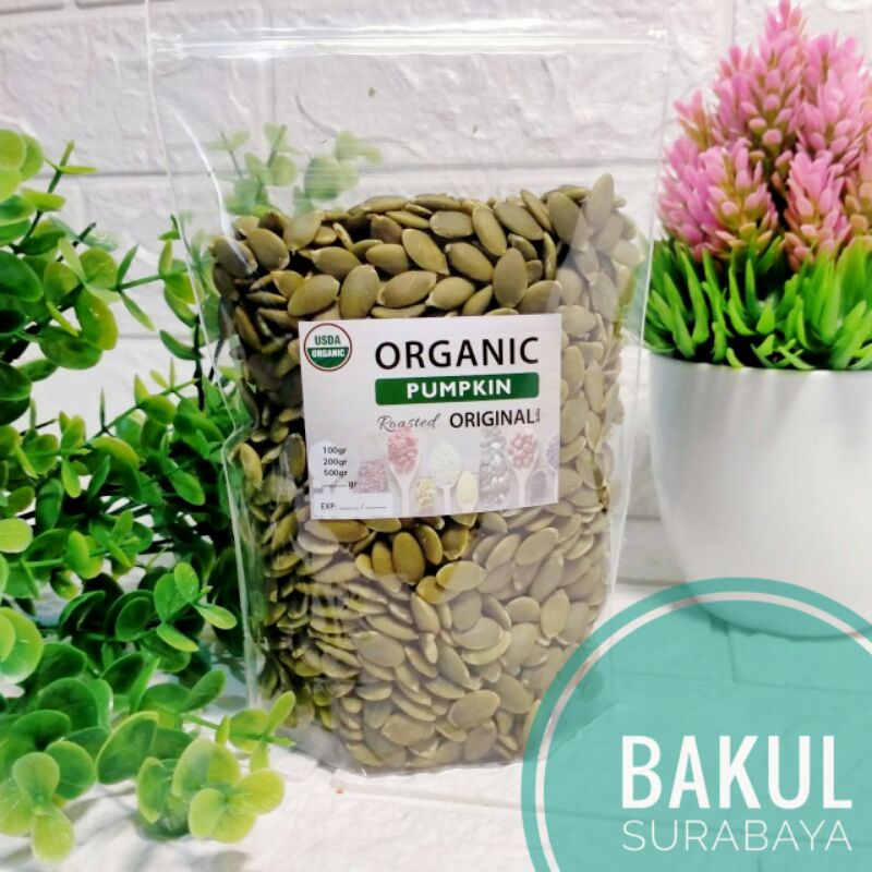 

Organik Organic Pumpkin seed Roasted / Biji Labu panggang 200gr / MPASI / sby