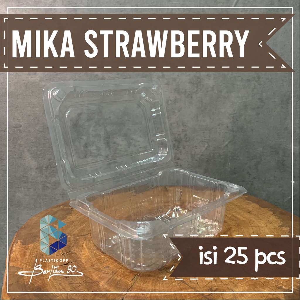 

Plastik Mika buah strawberry 250 gr | Mika stroberi 250 gr + pengunci