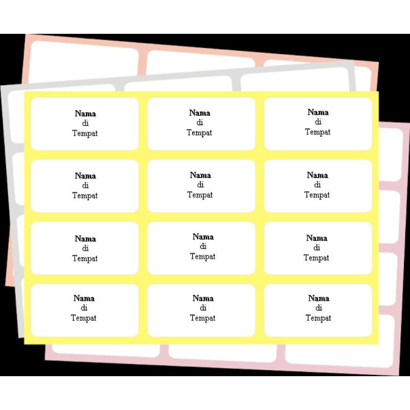 

PRINT CETAK LABEL NAMA Undangan Pernikahan Khitanan 103 Polos dan Motif