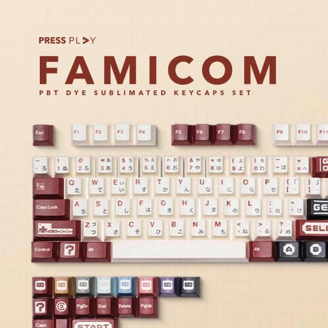 FAMICOM PBT Dye Sub Keycaps Keycap Set