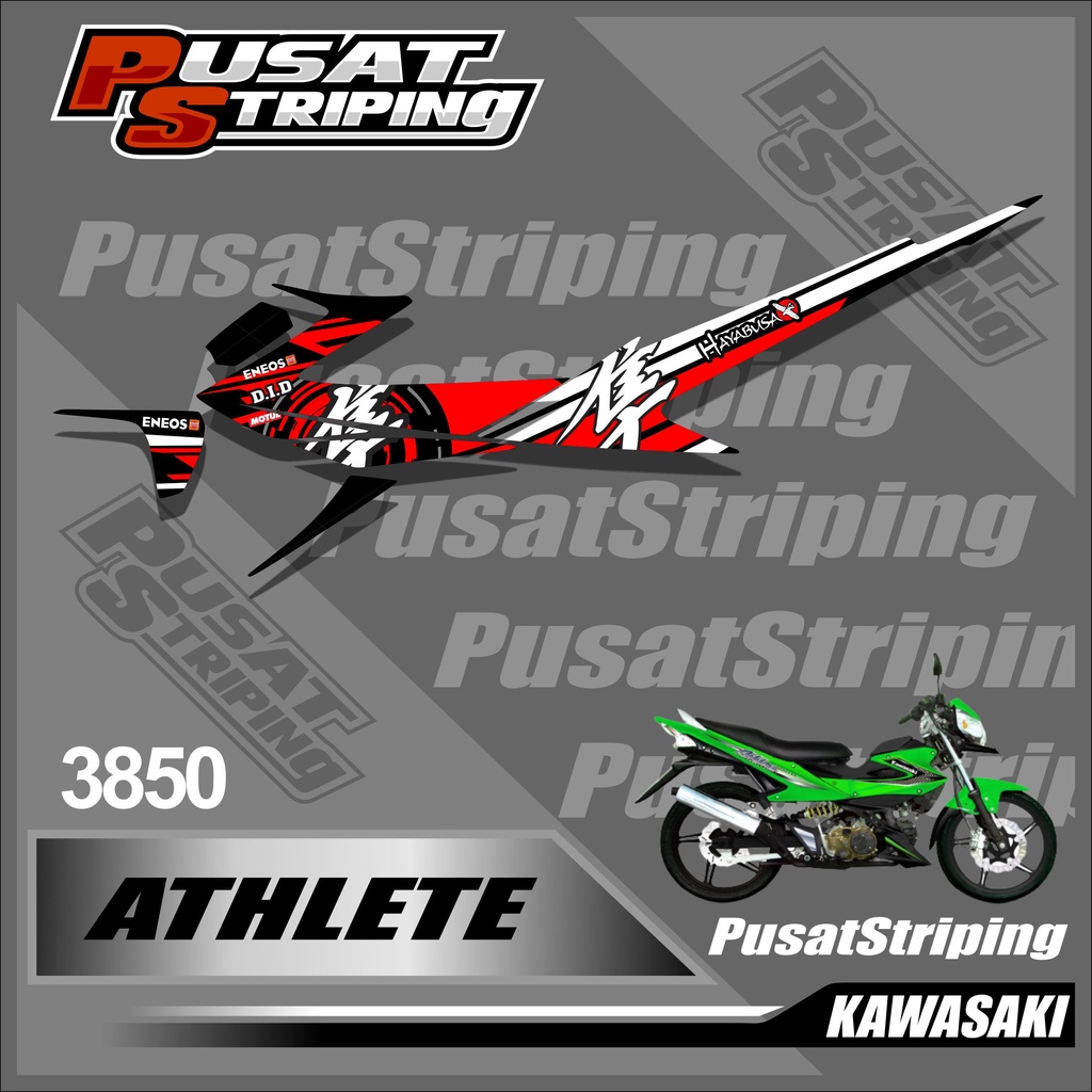 3850 Striping Semifull Motor Athlete Semifull - Semifull Striping Motor Kawasaki Athlete Desain Haya