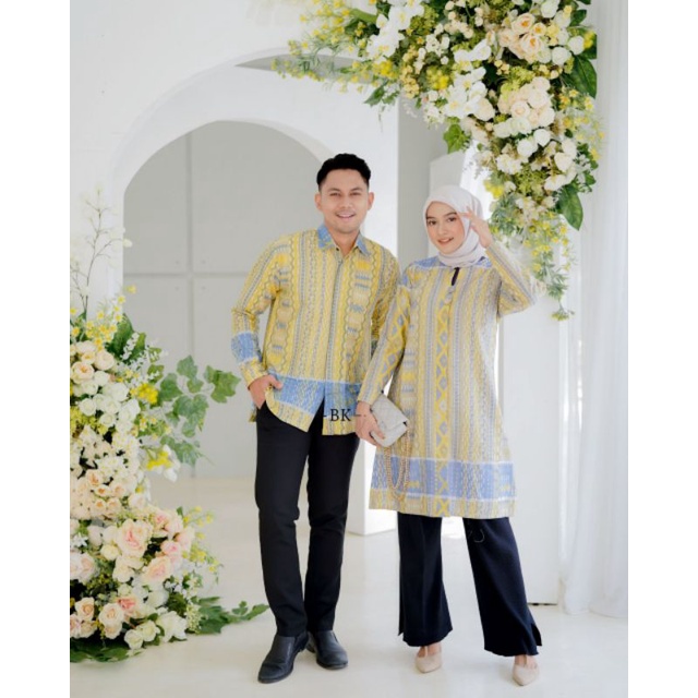 ATASAN BATIK COUPLE BLUS KEMEJA HEM LENGAN PENDEK BUSUI FRIENDLY MOTIF DANAR ||M-L-XL-XXL-3L