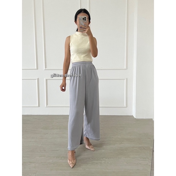 Celana Kulot Rib Knit Panjang / Knit Cullote/ Celana Kulot / Knit Pants