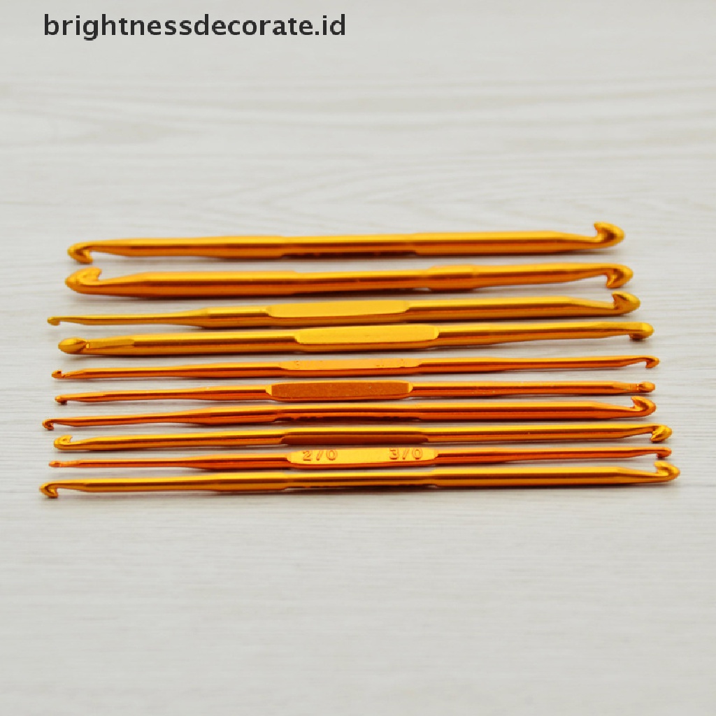 [Birth] 10pcs Alumina Crochet Hook Set DIY Knitg s Alat Jahit Knitg Rumah [ID]