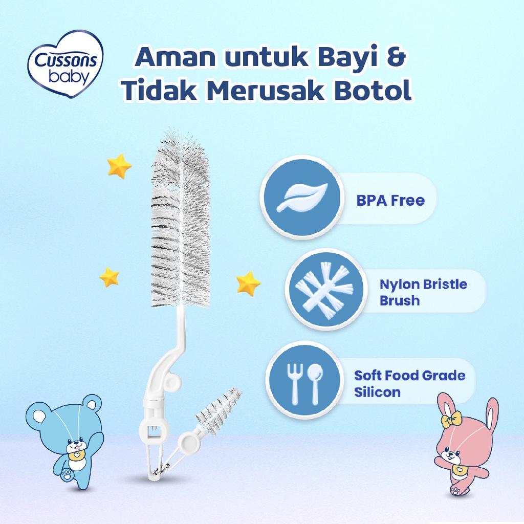 Cussons Baby 2 in 1 Bottle Brush - Sikat Botol Bayi