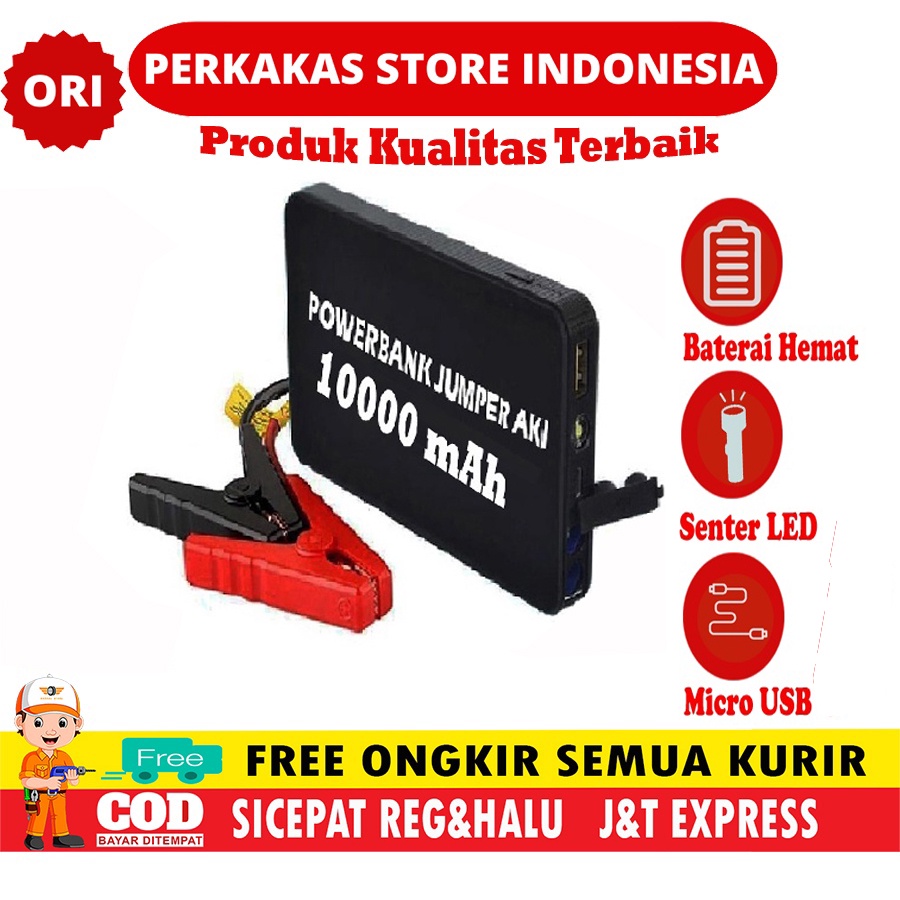 OTOHEROES Powerbank Power Bank Jamper Jumper aki 10000 mAh Dilengkapi Senter LED