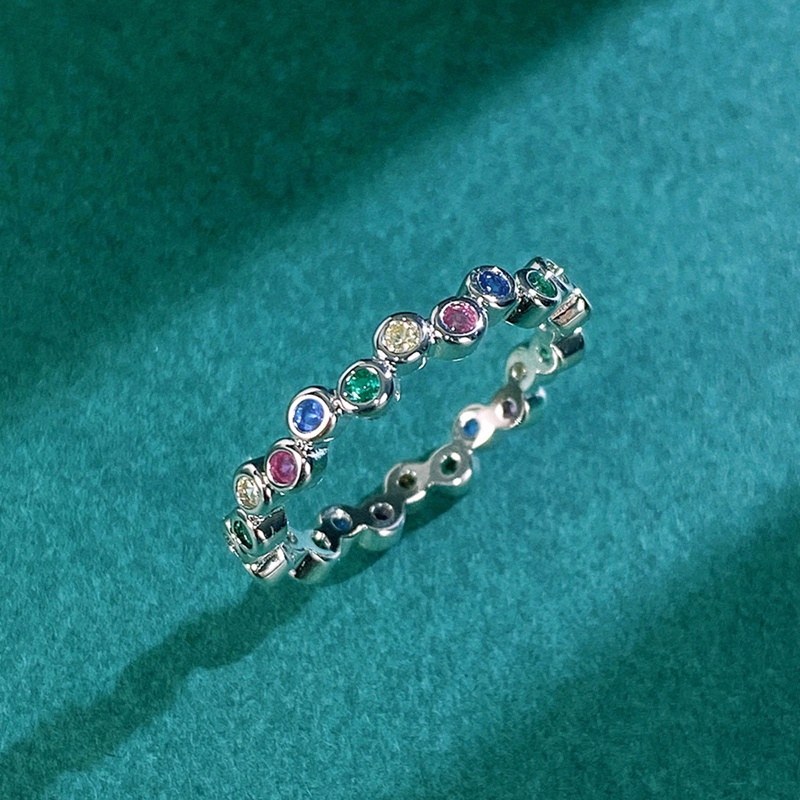 Mewah Korea Jari Cincin Multicolor Zirkon Cincin Fashion Unik Tembaga Wanita Gadis Fashion Perhiasan