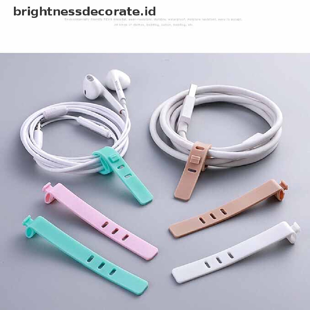 [Birth] 4pcs Penggulung Kabel silicone cable organizer wire wrapped cord line Tempat Penyimpanan [ID]