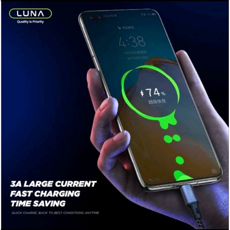 LUNA C197 KABEL DATA CHARGER FAST CHARGING 3A MICRO TYPE C LIGHTNING