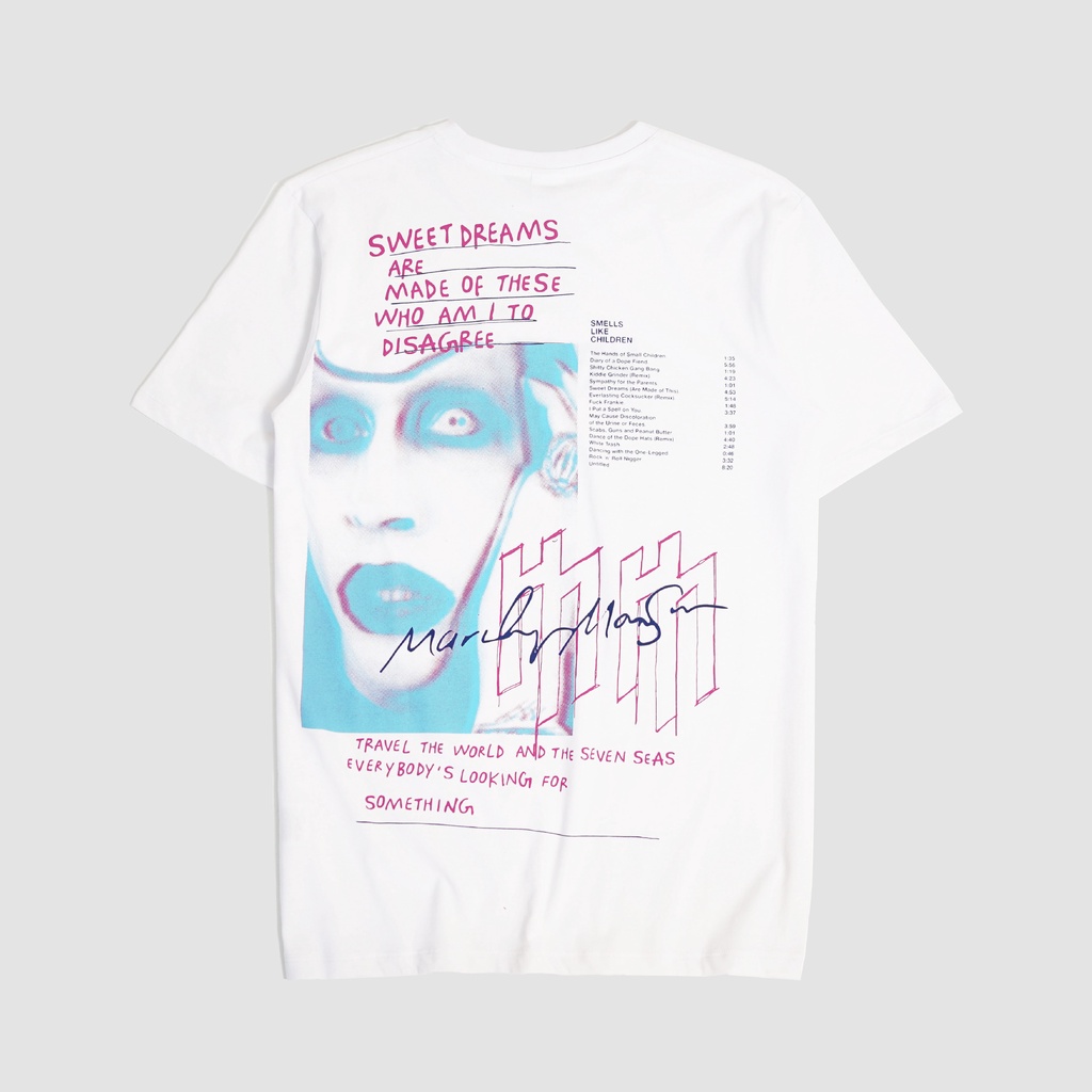 MONJIRO - Manson - Tshirt Pria - Cotton Combed 30’s - Baju Kaos Putih Cowok - Kaos Gambar Belakang