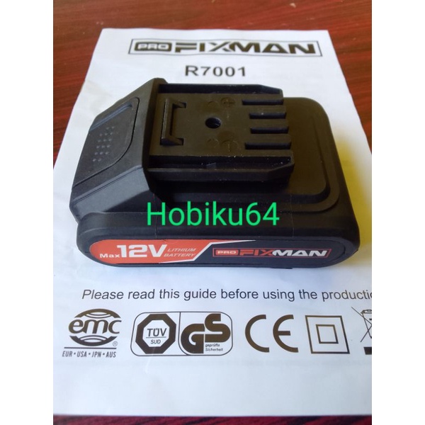 baterai baterry bor cordless drill fixman 12v R7001 original