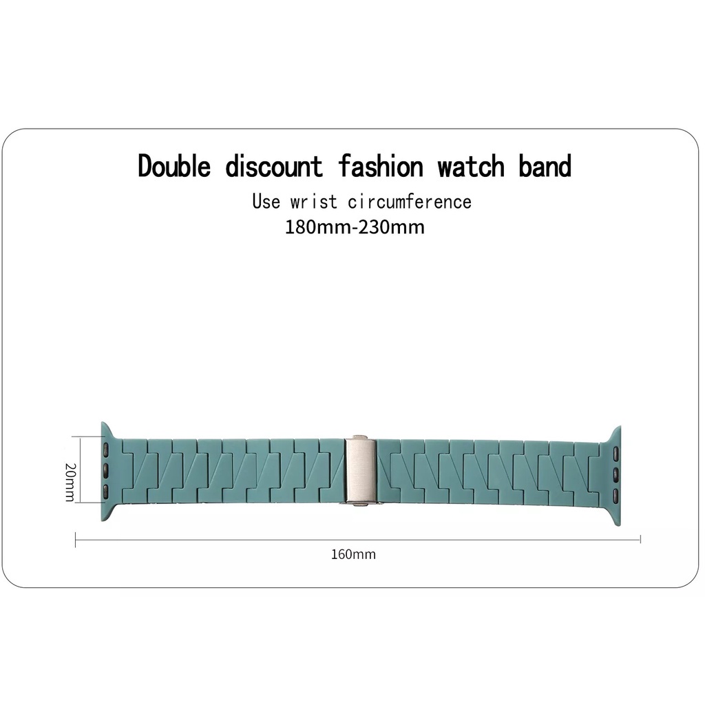 Strap Apple Watch Band 38 / 40 / 41 - 42 / 44 / 45 / 49 MM Silicone Classic Stainless Steel