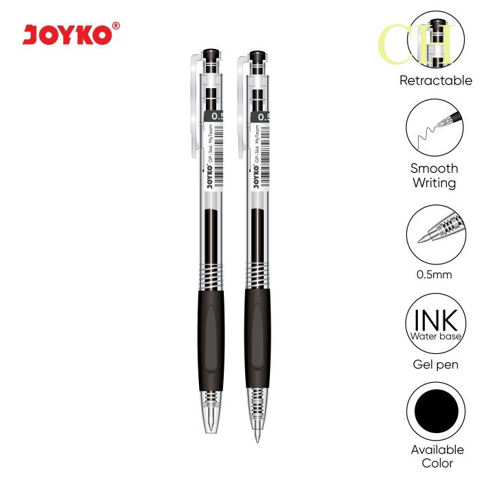 

Gel Pen Pulpen Pena Joyko GP-346 My Team 0.5 mm - Black