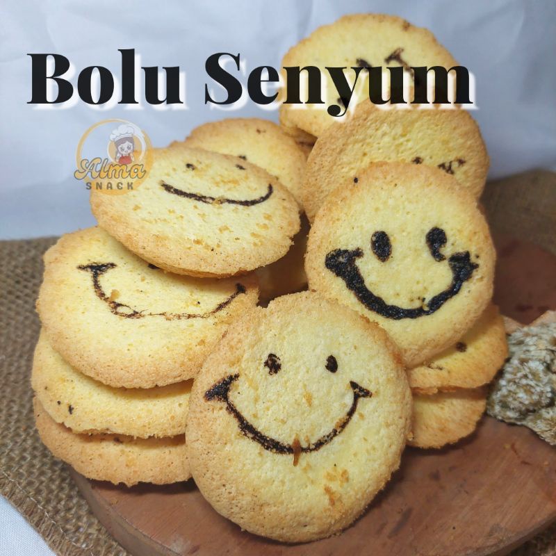 250gram BOLU SENYUM MANIS RENYAH KUE JADUL CAMILAN MURAH