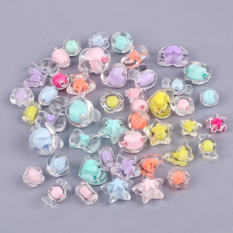 10 Buah Manik Manik Kristal Ice Glass Manik Manik Doff Ice Glass 10pcs