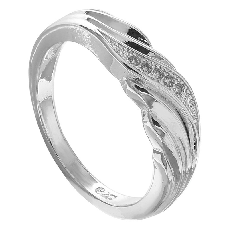 Sederhana Interwoven Cincin925 Sterling Silver Cubic Zirconia Jari Rings Untuk Perhiasan Fashion Wanita Halus