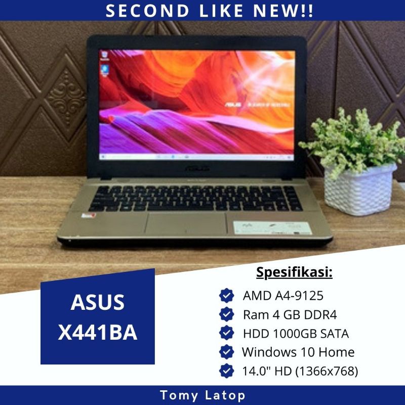LAPTOP BEKAS MURAH SEPERTI BARU ASUS X441BA/AMD A4/RAM 4GB/HDD 1TB