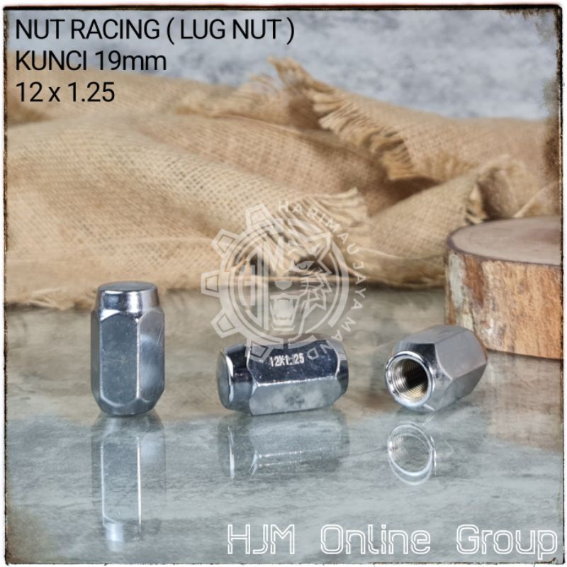 NUT RACING 19mm - MUR BAUT RODA RACING KUNCI 19 12 X 1.5 - 12 X 1.25