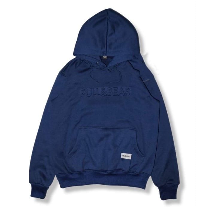 Jaket Sweater Hoodie Pull And Bear Distro Hijau Botol Logo 3D Embos Timbul Pria Wanita - Jaket Hoodie Pullbear Premium Unisex Bahan Tebal