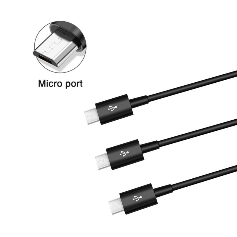 Zzz Kabel Spliter USB Mikro 3in1 Micro USB Charging Cord Kabel Adaptor Sinkronisasi Data Fleksibel 3-in-1 Multi-Fungsi Ca