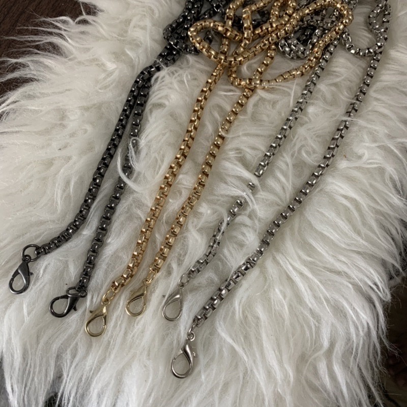 Tali rantai tas tali selempang tas slingbag shoulderbag tali rantai rantai banyak warna silver hitam