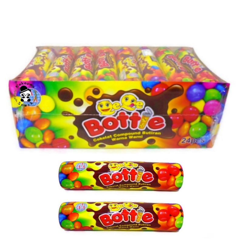 Smiling bottle cokelat warna warni isi 24 pcs