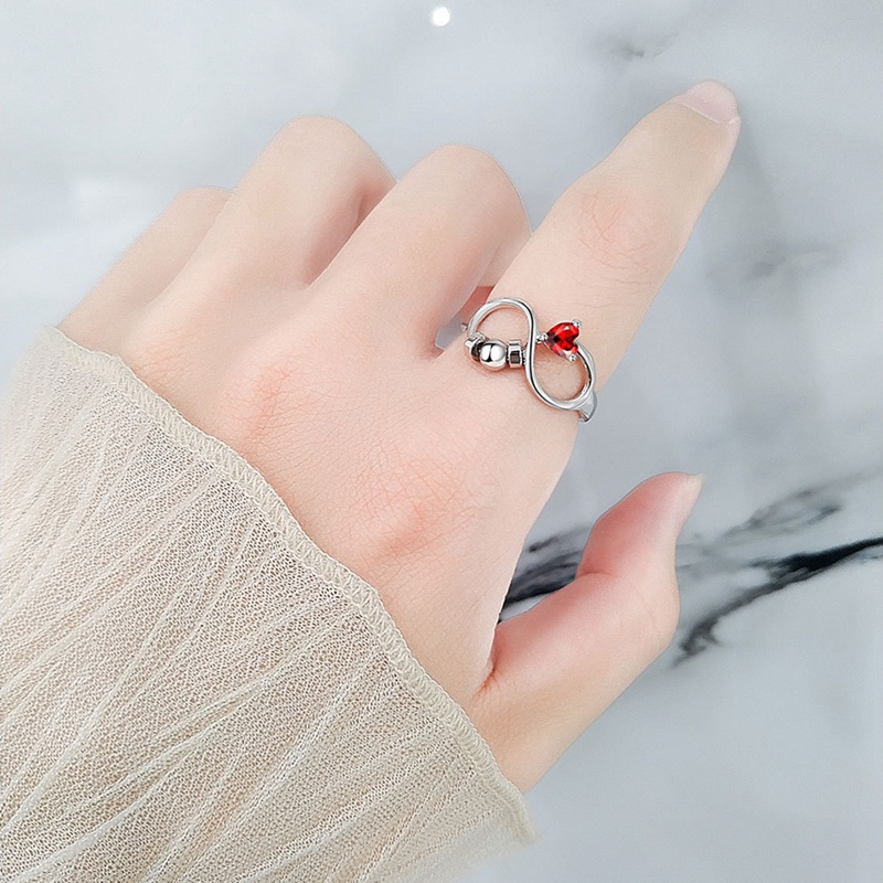 Fashion Aksesoris Wanita Perhiasan Adjustable Cincin Hati Cincin Kristal Cincin Birthstone Ring Rings Untuk Wanita