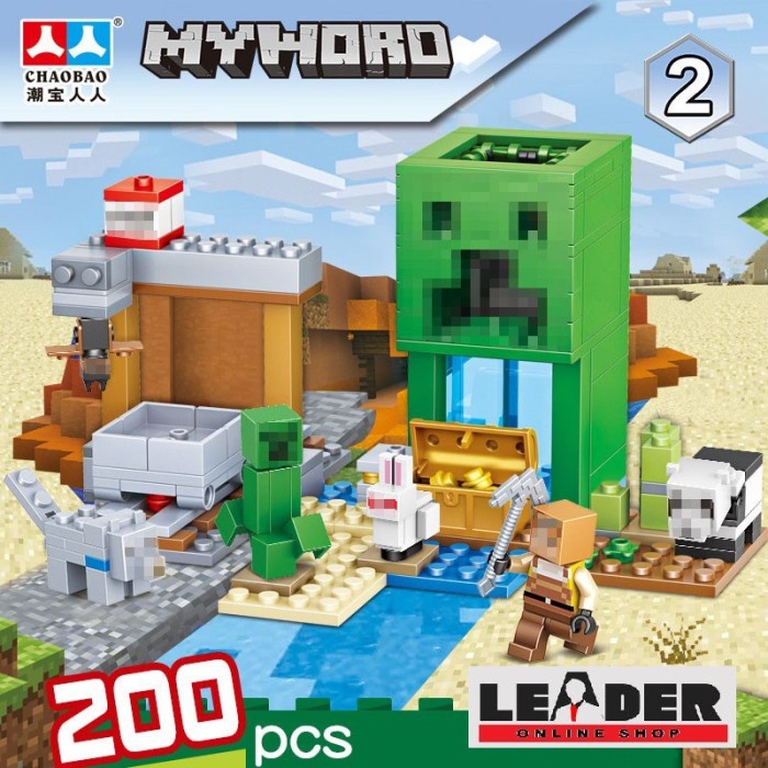Flash Sale Mp753 Brickcompatible Minecraft My World Village Ranch &amp; Creeper Mine Terbaru