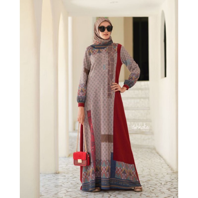 Premium Lakia maroon shkata Kedurung Gamis