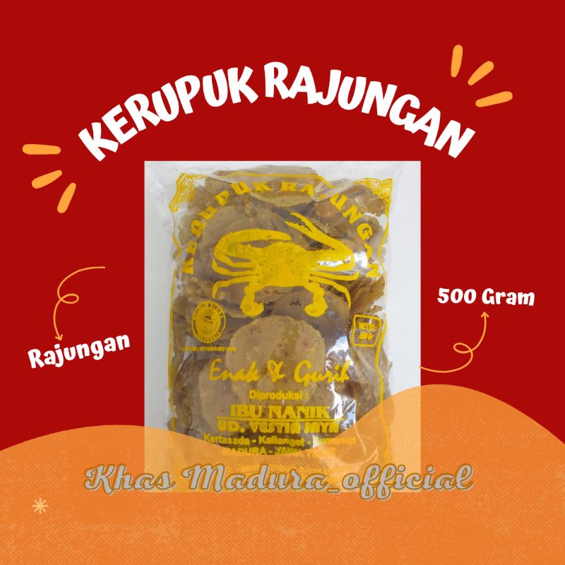 

Kerupuk Kepiting 500 Gram Kerupuk Mentah Rajungan Original Khas