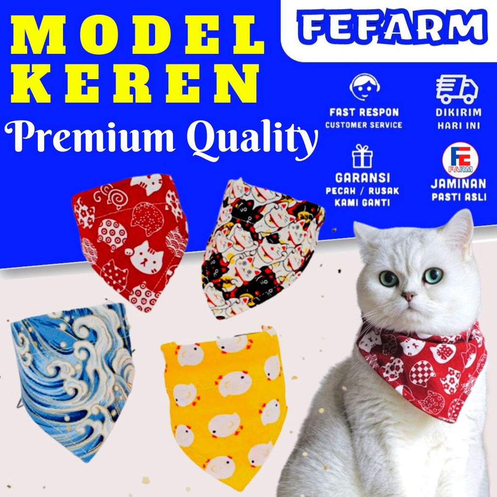 Bandana Dog &amp; Cat Scarf Collar Anjing &amp; Kucing FEFARM