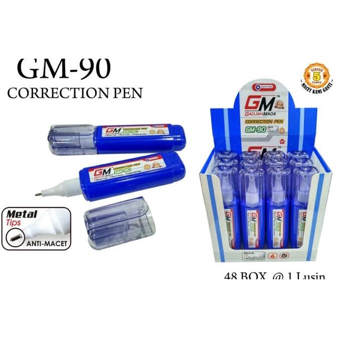 

ALAT TULIS TIP EX CAIR CORRECTION PEN GM90 BOTOL BIRU