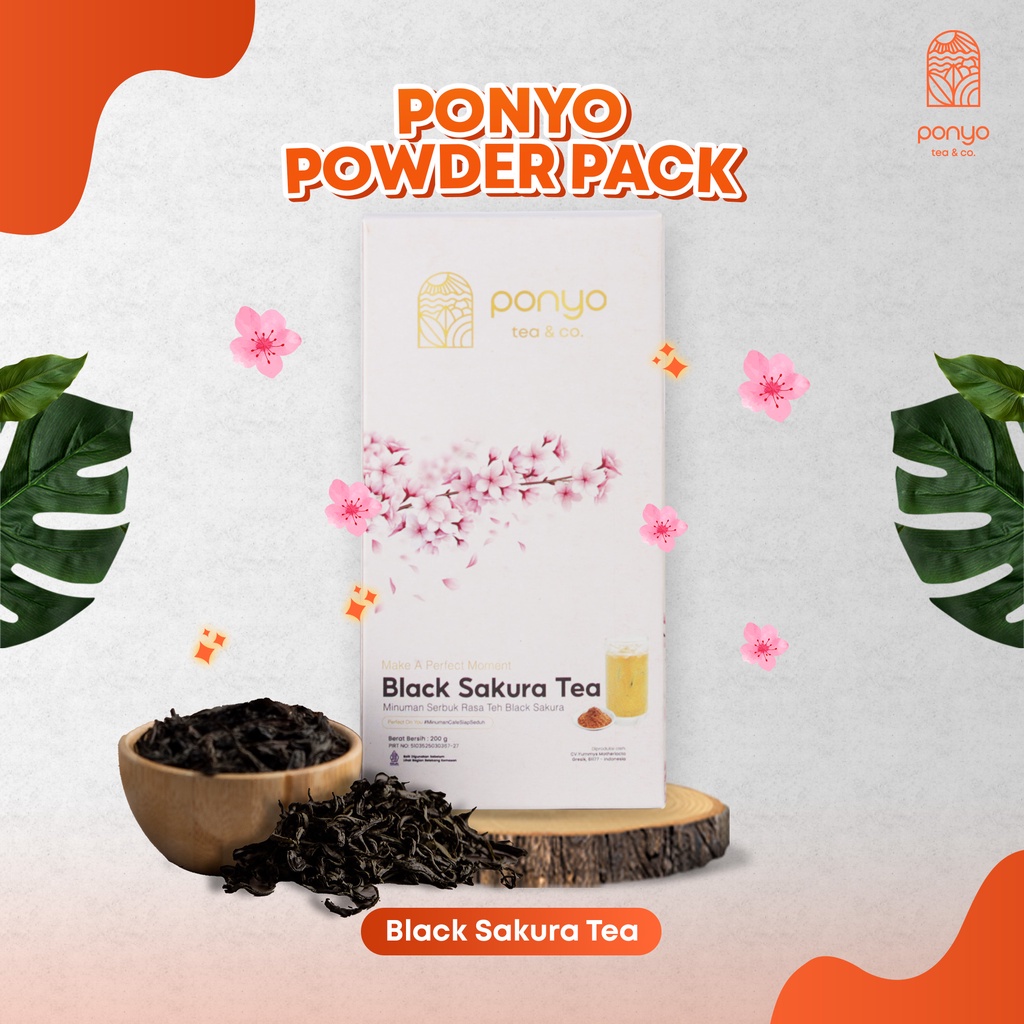 

BLACK SAKURA TEA PONYO POWDER DRINK PACK | Minuman Kekinian Yang Mudah Diseduh