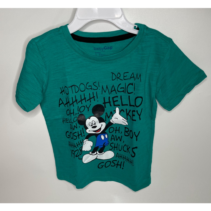 A5027 BABY GAP mickey shirt / baju anak kecil bayi remaja girl bodysuit jumper pakaian perempuan laki laki cowo cewe cewek cowok kemeja overall lucu unik imut gemas gemes murah sisa ekspor export kaos kaus mouse