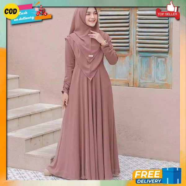 Gamis Wanita Kekinian Muslimah Baju Syar Ii Polos Elegan Deres Gsmis Model Terbaru 2023 Gsmis Model 