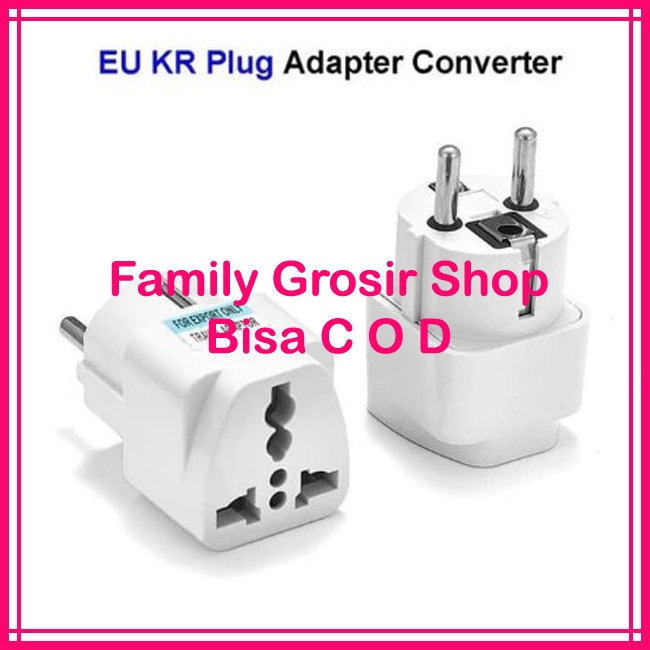 Over Steker Adaptor 3 Kaki Travel Adapter ke 2 Universal 3 Lubang ke 2 Lubang