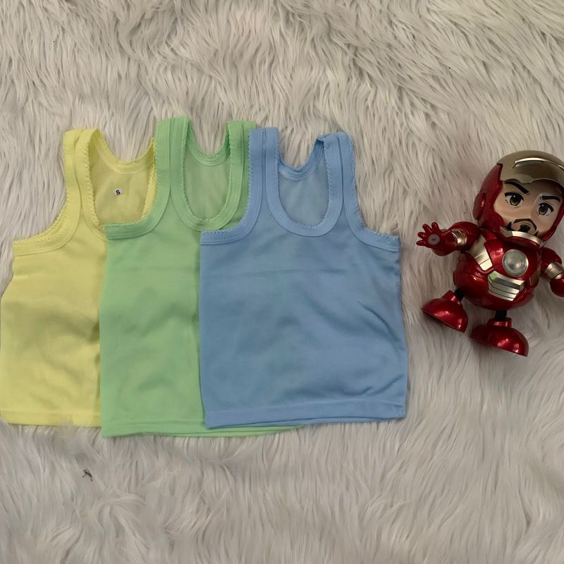 3 PCS Singlet BAYI/KAOS DALAM BAYI SIZE S WARNA WARNI