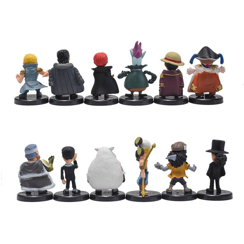12 Pcs 5 cm One Piece Sabo Shanks Lucci Crocodile Moria Buggy Enel PVC Angka Mainan Model Kolekte