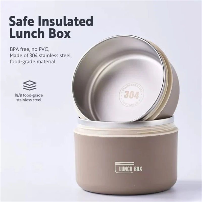 【COD】304 Stainless Steel Lunch Box /Kotak Makan Siang Bento Portabel/Round Stainless Lunch Box/School Picnic Box/Mangkok Cangkir Sup