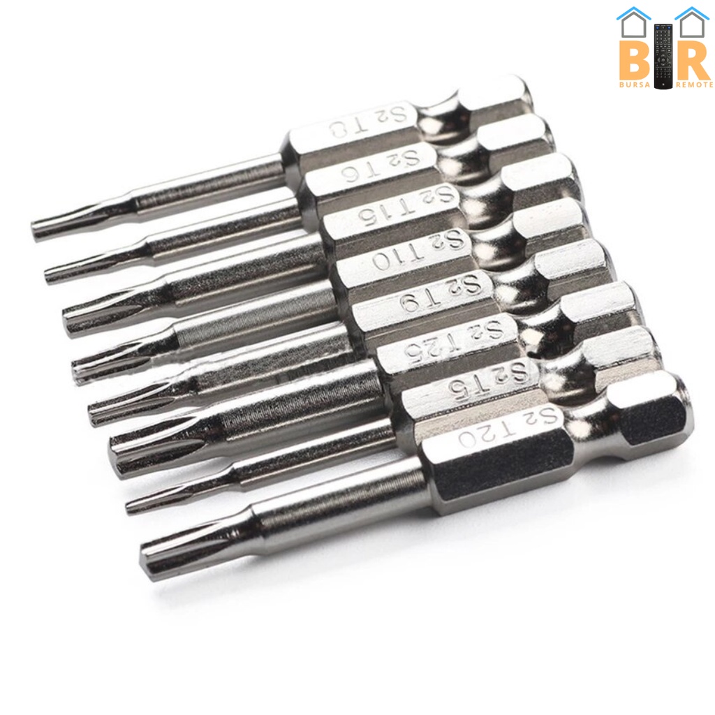 Mata Obeng Torx Magnetic Set 8 Pcs Kunci L Hex Shank Panjang 2 Inch Bahan Baja Magnetik Alloy