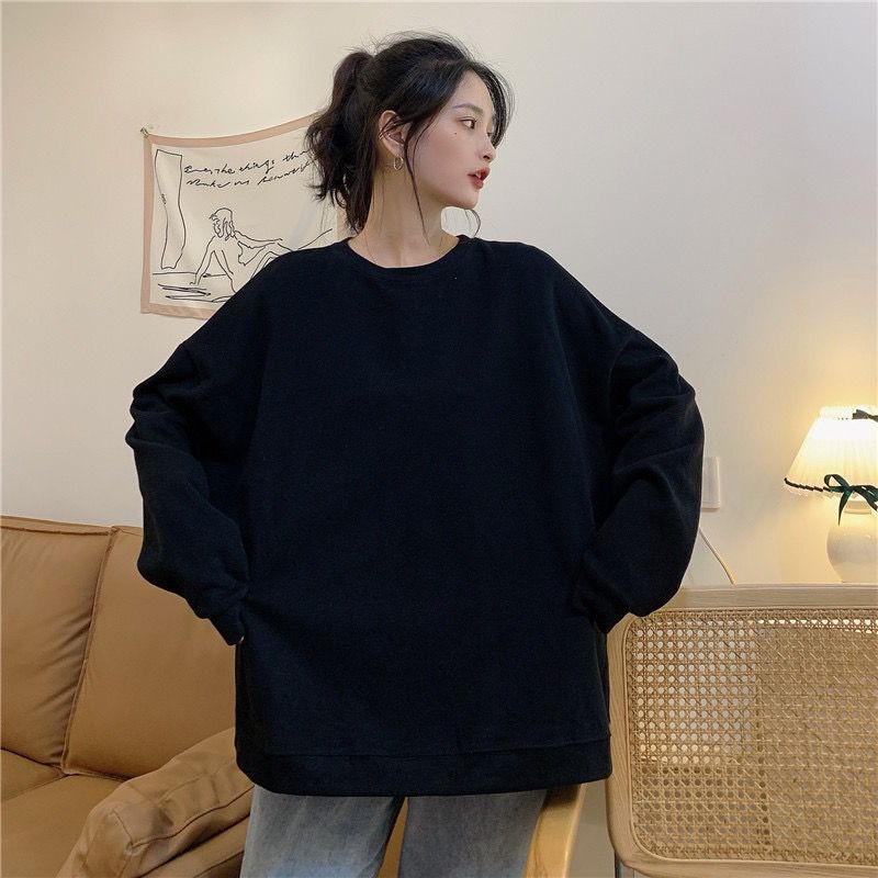 ◕✕Musim Gugur Bagian Tipis All-Match Fashion Warna Solid Lengan Panjang Sweater Wanita 2022 Versi Korea Baru Longgar Slim mahasiswa Atasan